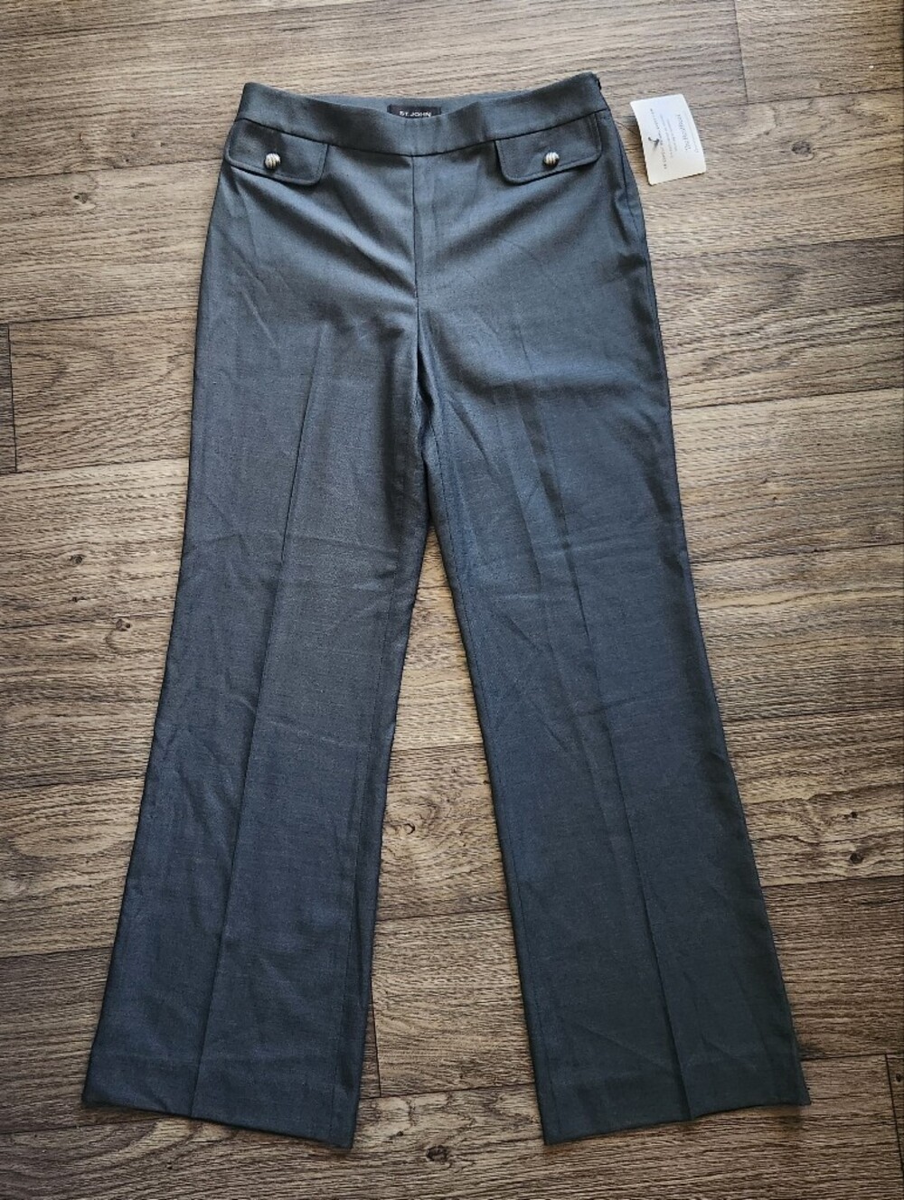 St. John Gray Wool Silk Blend Tailored Trouser Pants Size 10St. John Gray Wool S